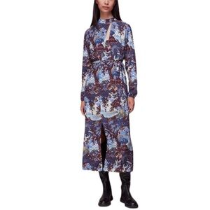 Whistles Dress Great Lake Long Sleeve Keyhole Front Silk Dress Size 6 NWT